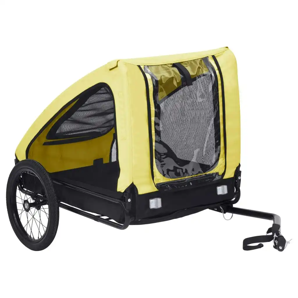 Pet Bike Trailer Yellow and Black 92596