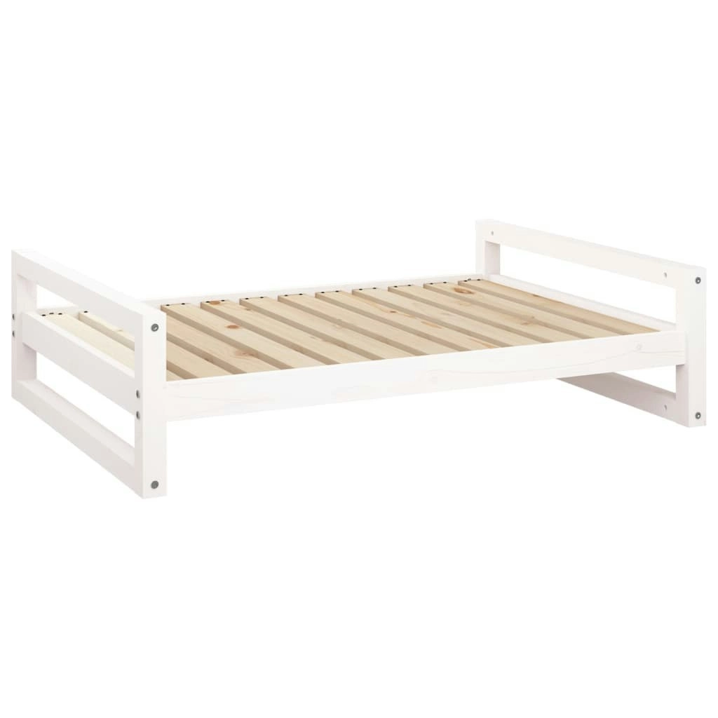 Dog Bed White 105.5x75.5x28 cm Solid Pine Wood 821488