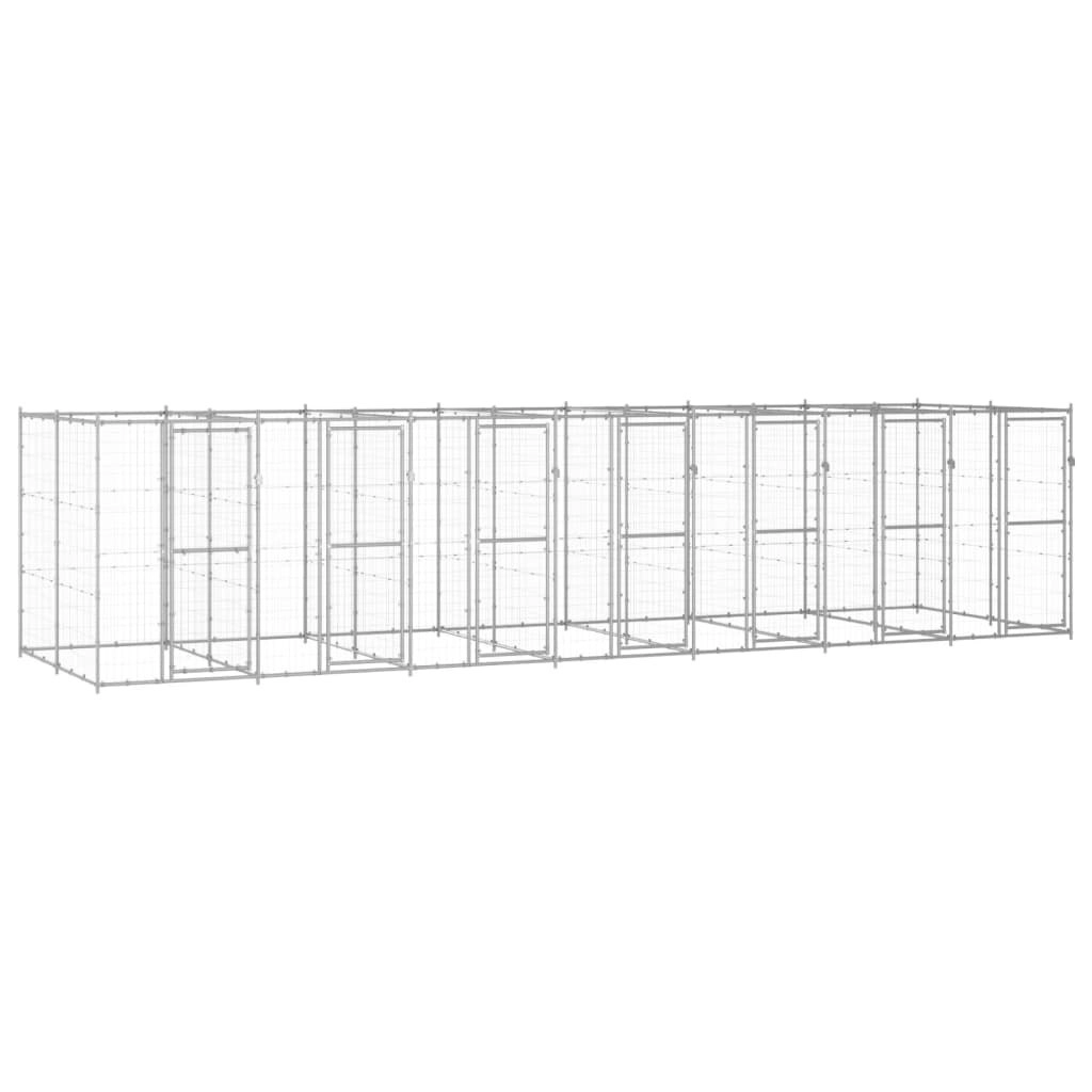 Outdoor Dog Kennel Galvanised Steel 16.94 mÂ² 3082287