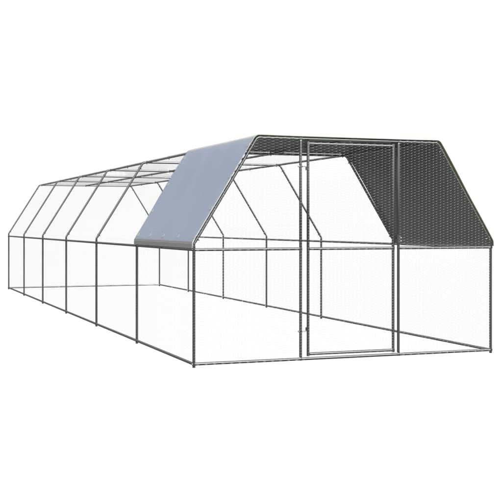 Outdoor Chicken Cage 3x12x2 m Galvanised Steel 3089328