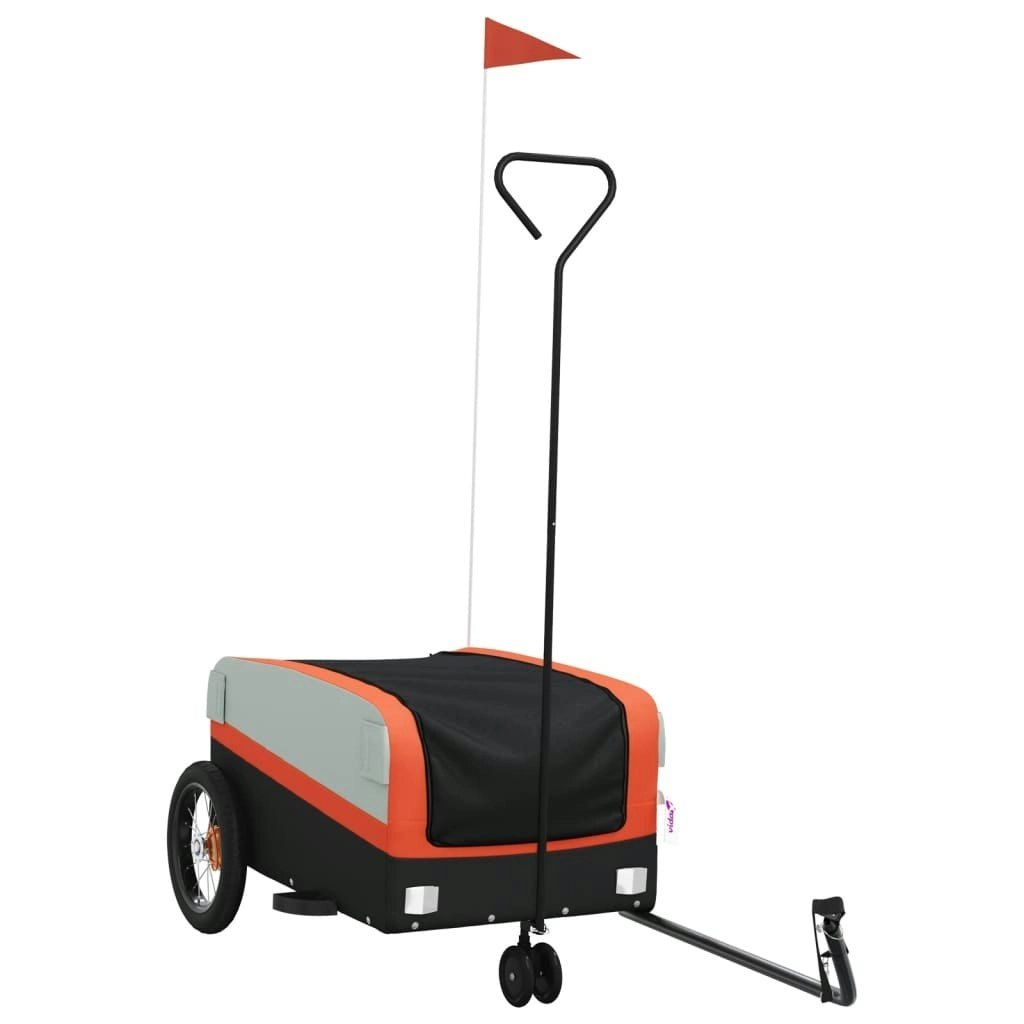 Bike Trailer Black and Orange 30 kg Iron 94054