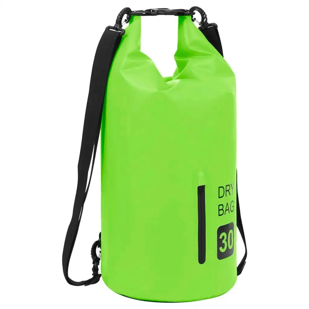 Dry Bag with Zipper Green 30 L PVC 92778