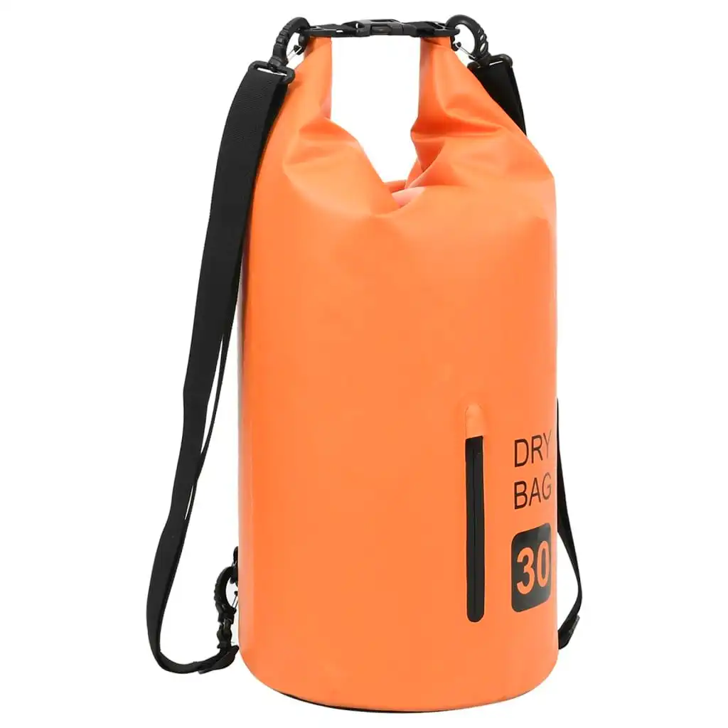 Dry Bag with Zipper Orange 30 L PVC 92786