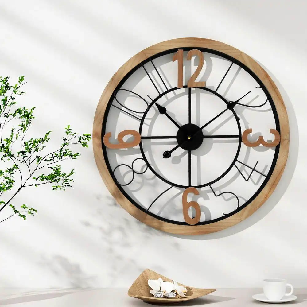 Artiss 60CM Wall Clock Wooden