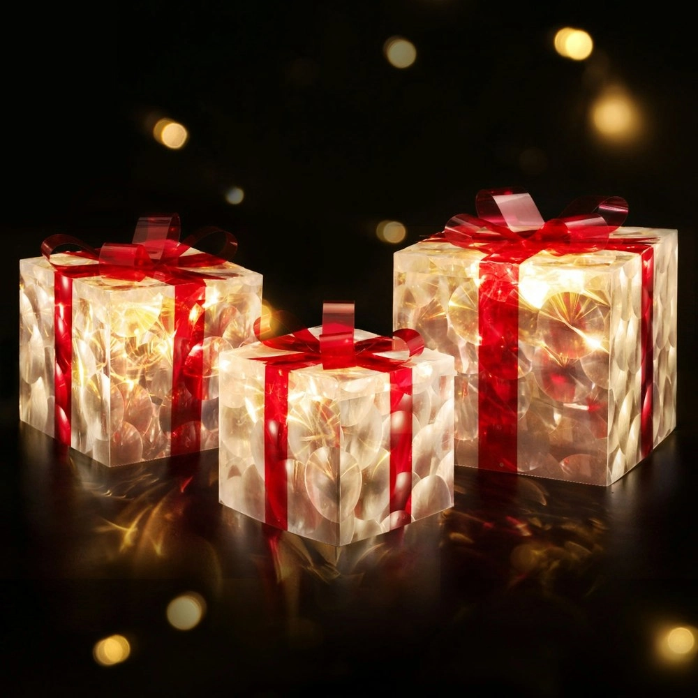 Jingle Jollys Christmas Lights 70 LED Fairy Light Gift Box 3pcs Decorations Red