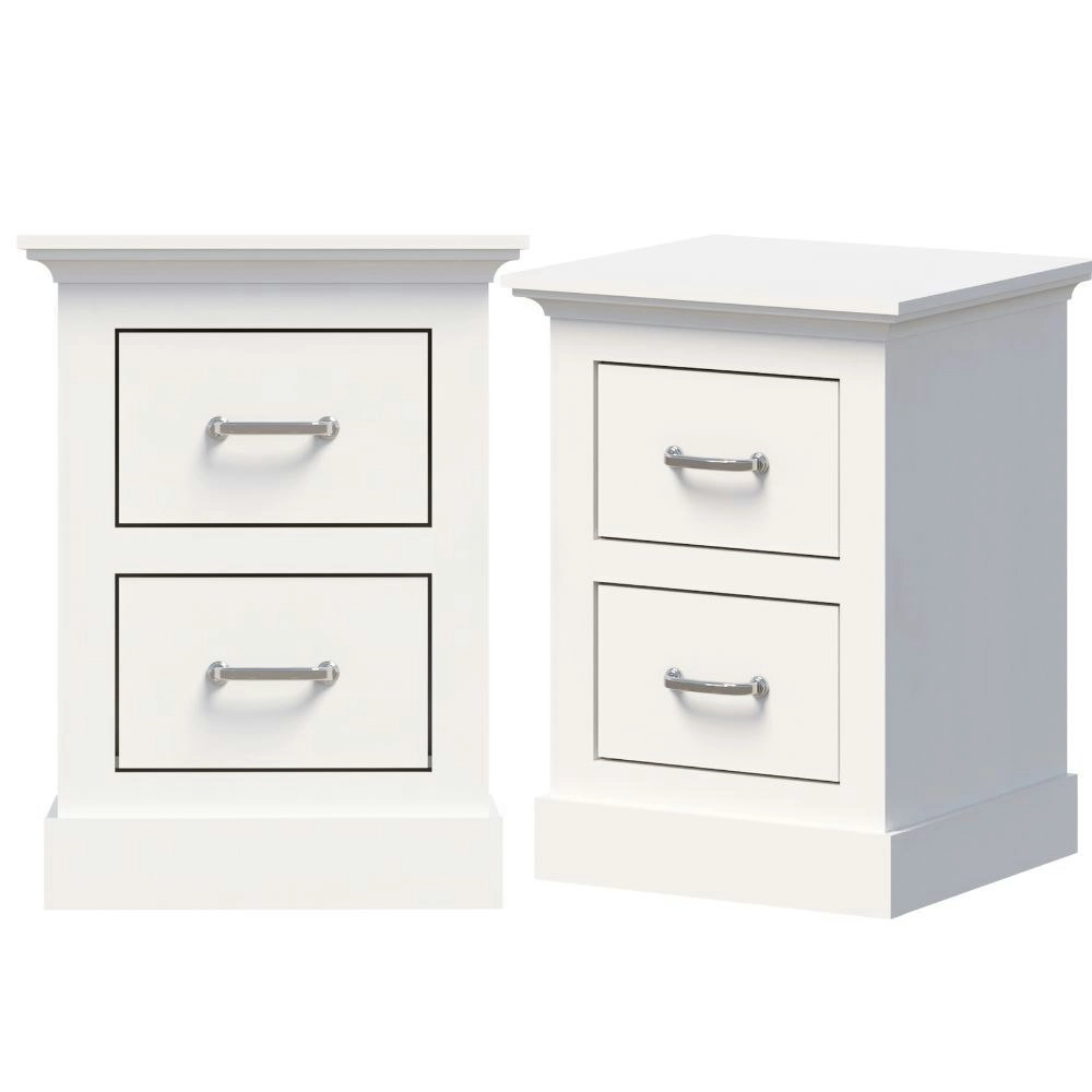 Ashford White Bedside Tables  Set of 2 Elegant Storage Solutions for Your Bedroom