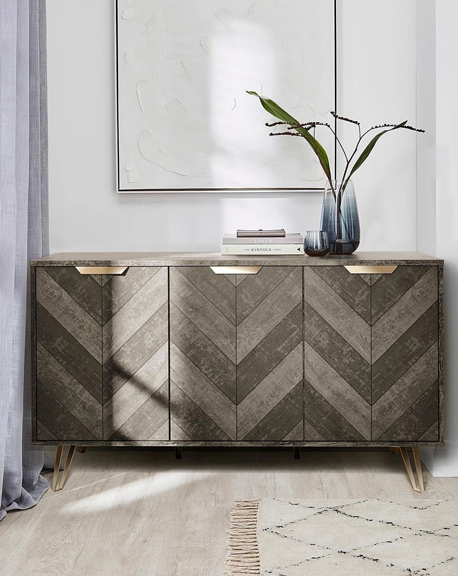 Cosmo Burnt Oak 3 Door Sideboard Cabinet - Elegant Storage Solution with Modern Design