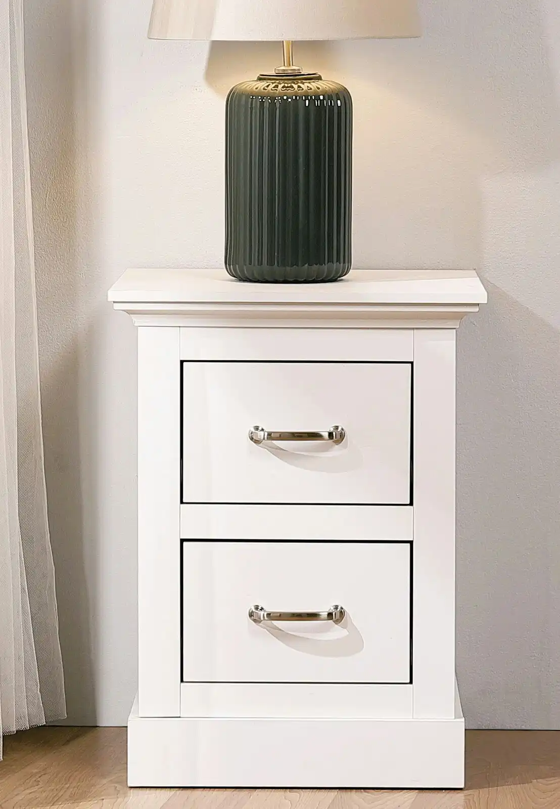 Ashford White 2-Drawer Bedside Table