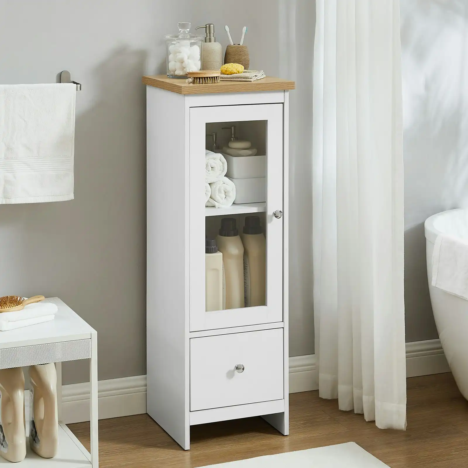 Clifton Glass Door Bathroom Storage Cabinet