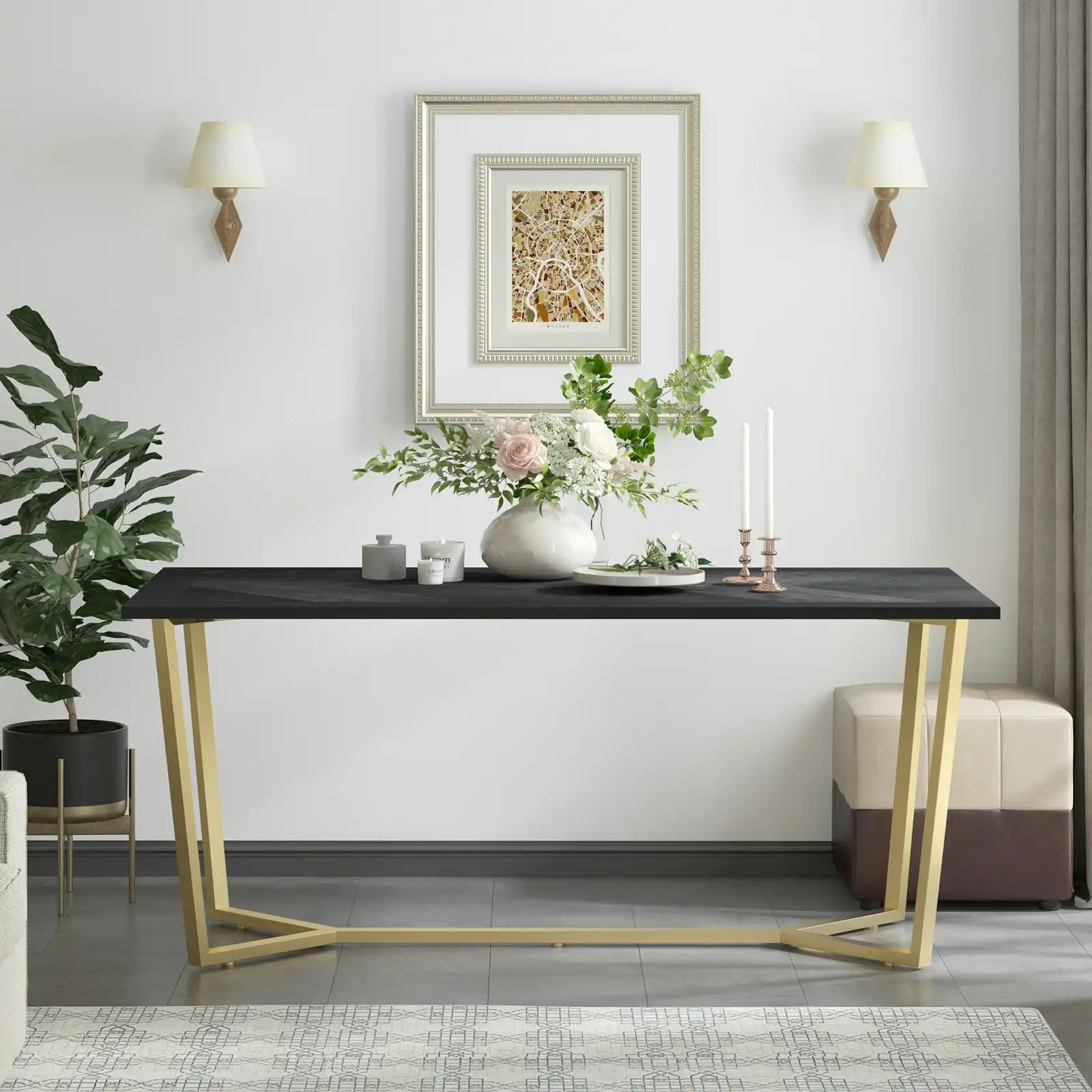 Coco Herringbone 6 Seater Dining Table