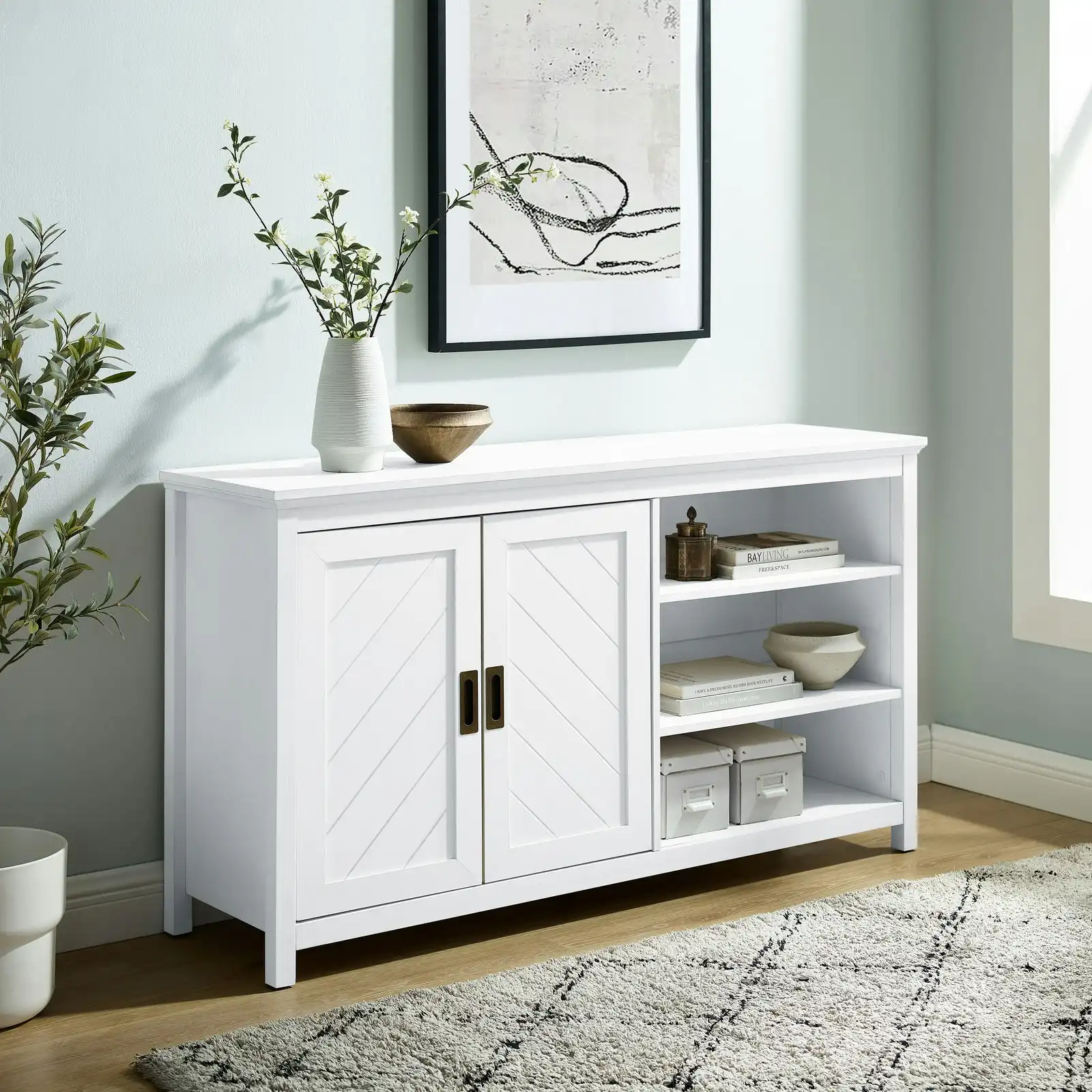 Cosmoliving Buffet Sideboard 2 Doors White 140cm