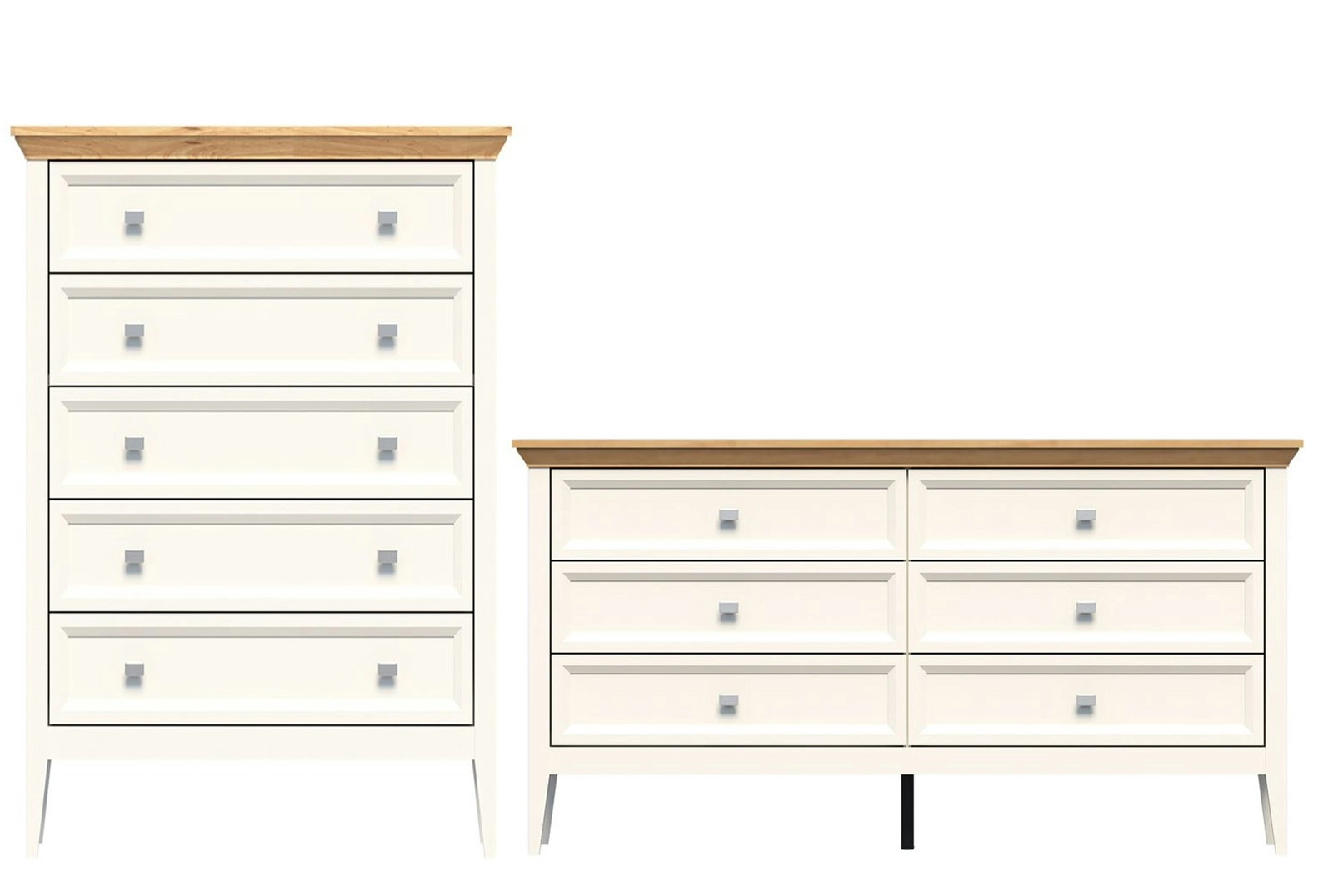 Cosmoliving Coogee 5 Chest of Drawers Tallboy + 6 Chest of Drawers Tallboy Dresser