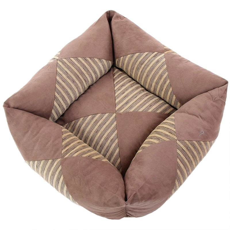 Dog Bed Super Soft Warm Cozy Cushioned Plush Doeskin Dog Bed Brown