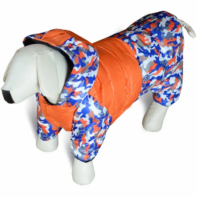 Large Breed Dog Jacket Coat Dog Waterproof Hooded Winter Coat clothes Orange