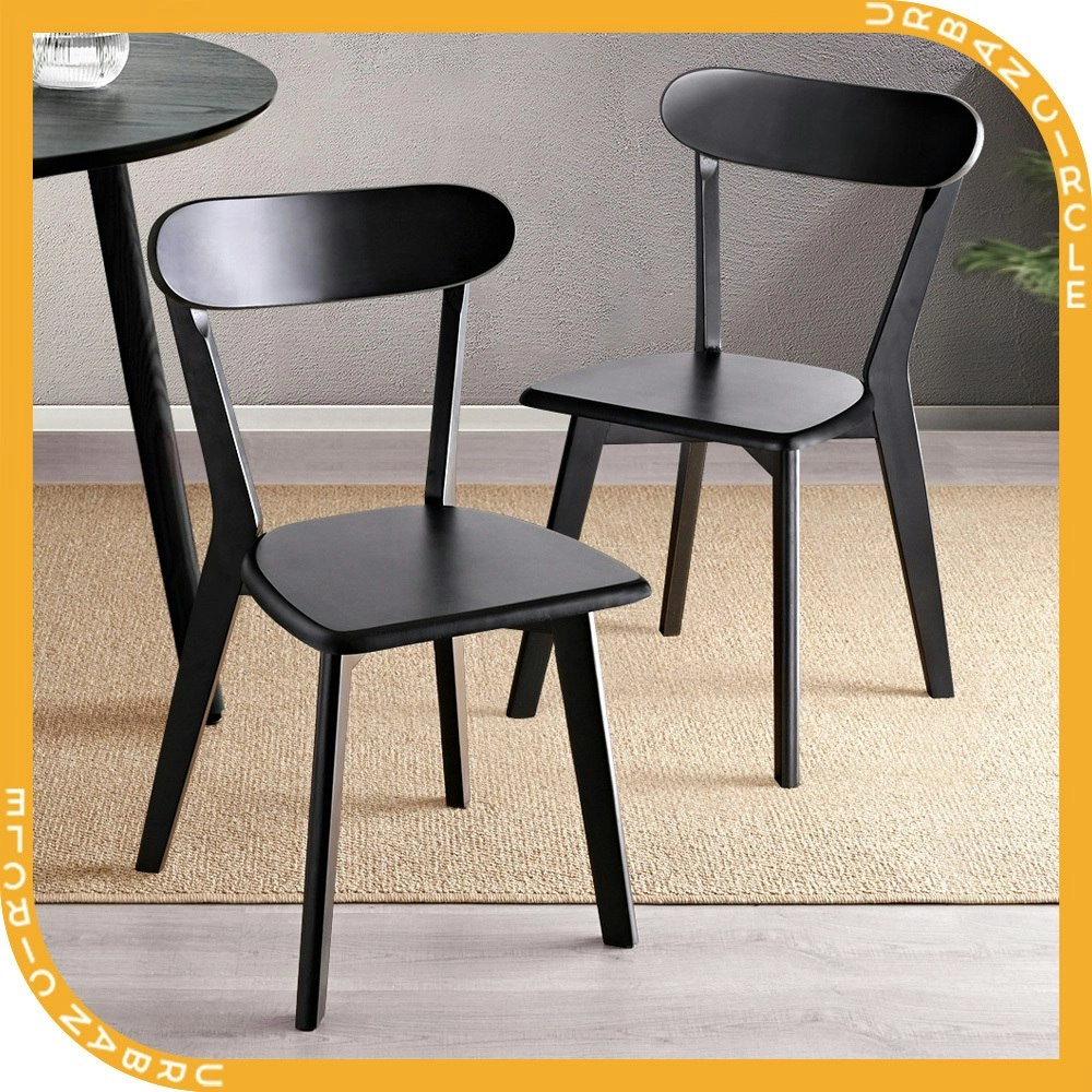 Furb 2x Dining Chairs Minimalist Wooden Chair Accent Chair Kitchen Black