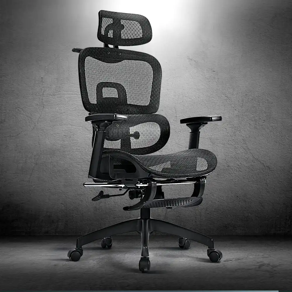 Furb Ergonomic Office Chair w/ Breathable Mesh High Back Computer Chair Black