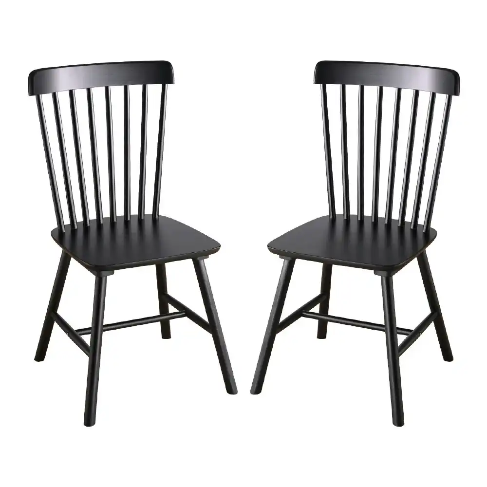 Furb Dining Chairs Set of 4 Soild Wood Accent Kitchen Chair Black