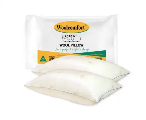 Woolcomfort Aus Made Natural Health Wool Pillow Twin Pack