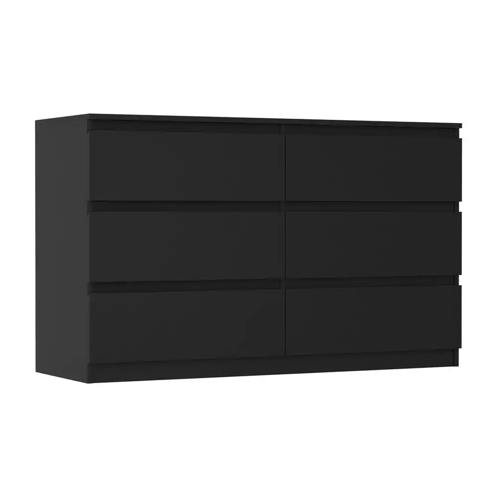 CORE 6 Chest of Drawers Lowboy Dresser Table Bedroom Black