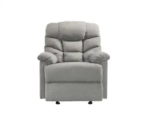 Rocking Recliner Chair Swing Glider Light Grey Fabric