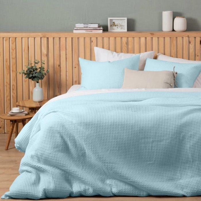 Odyssey Living Florida Keys Waffle Quilt Cover Set - Coast Blue