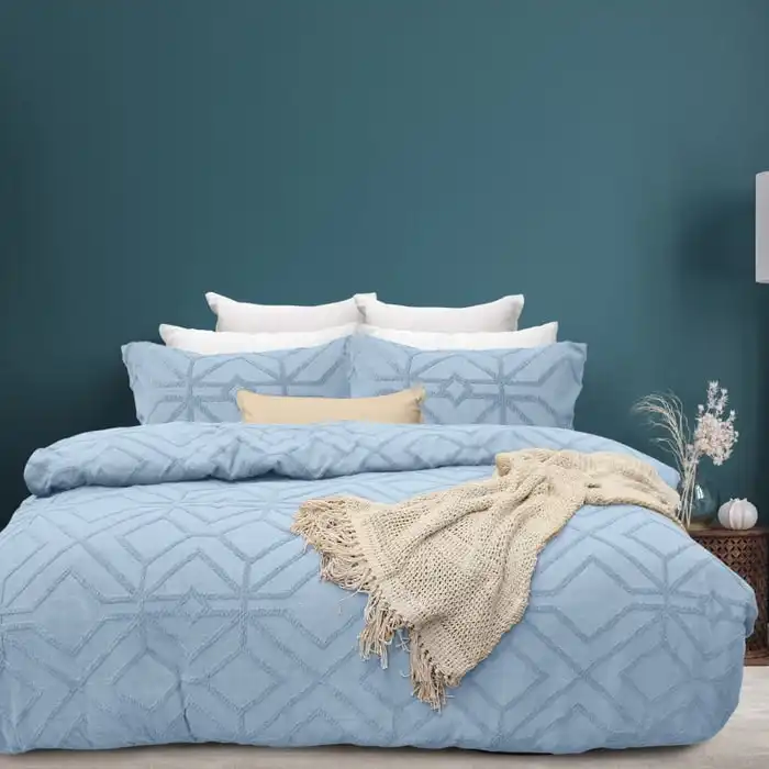 Bas Phillips Kalinda Tufted Quilt Cover Set - COASTAL BLUE