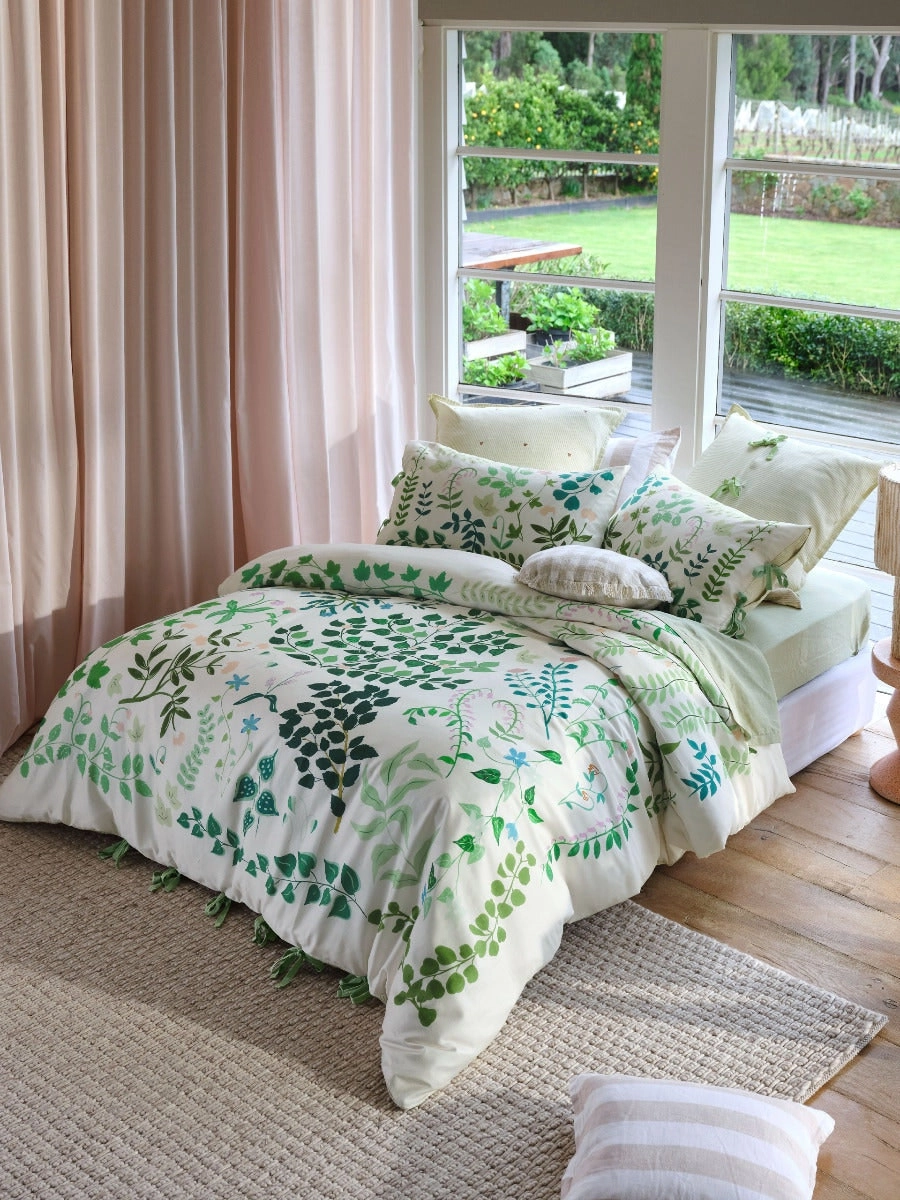 Linen House Lilly Quilt Cover Set   Vanilla