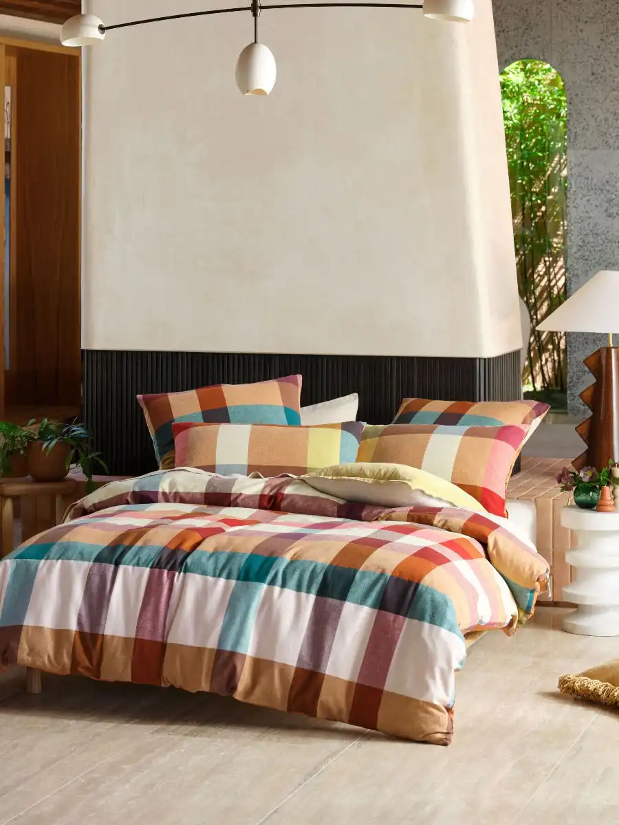 Linen House Eastwood Quilt Cover Set   Pecan