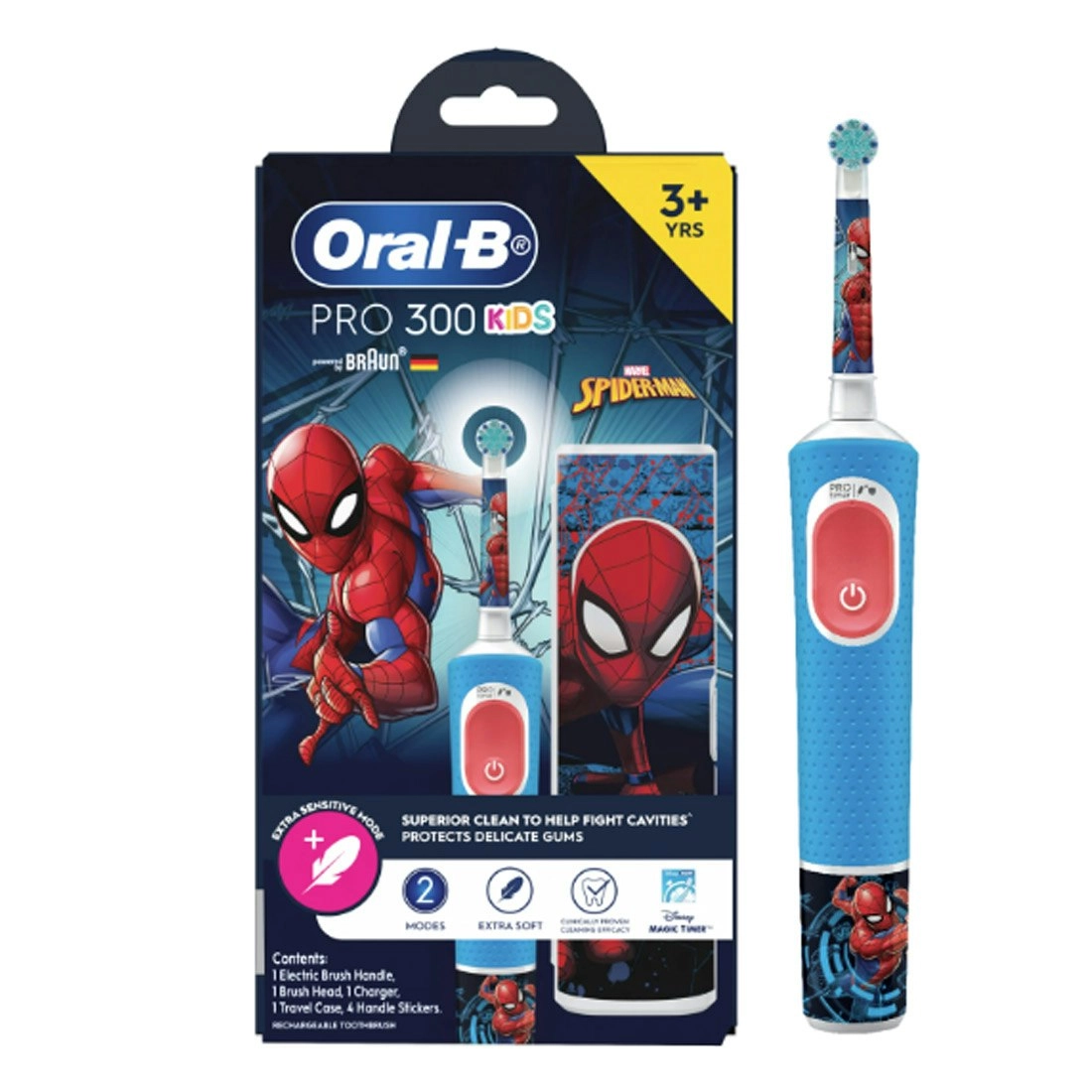 Oral-B Power Toothbrush Pro 300 Kids Spiderman w/ Travel Case