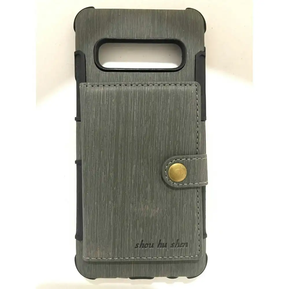 TPU Case With Card Slot For Galaxy S10 - Grey