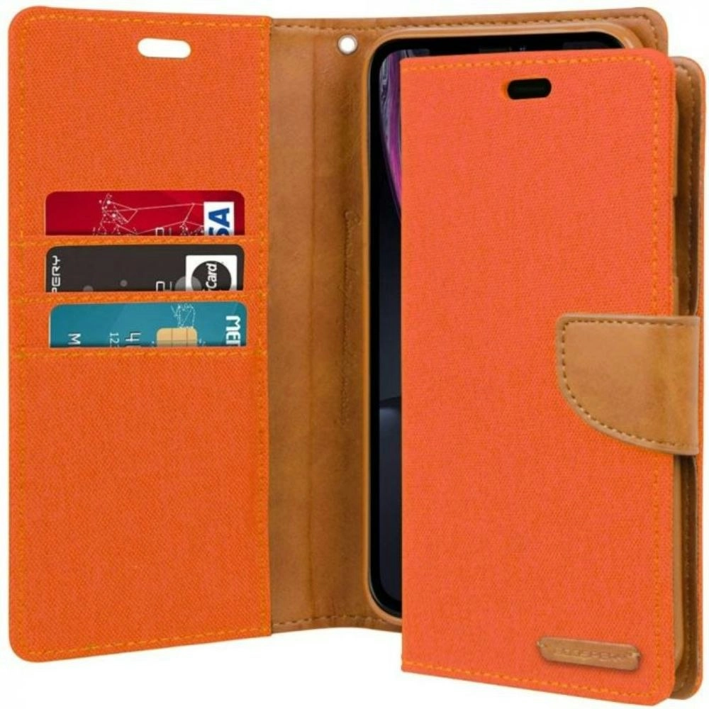 Canvas Book Case For Galaxy S8+ 6.2" - Orange