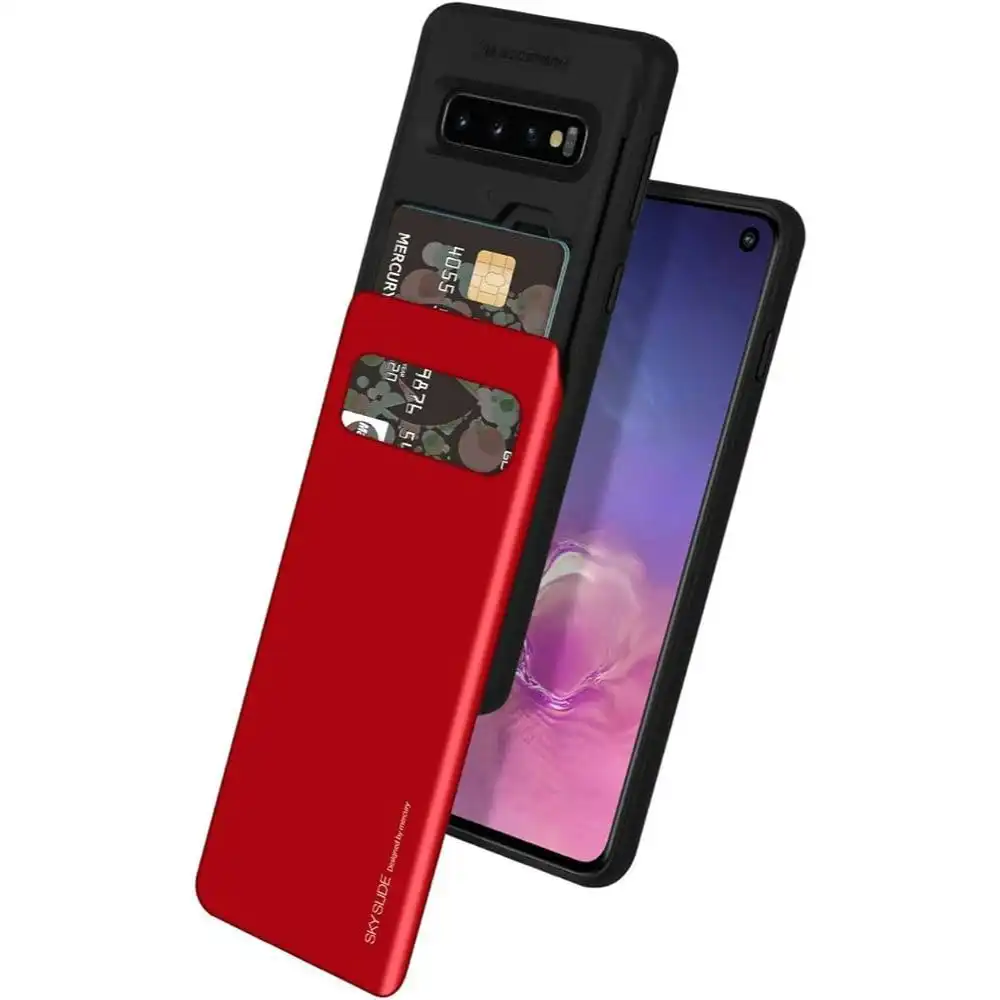 Sky Slide Bumper Case With Card Slot For Galaxy S10e - Red