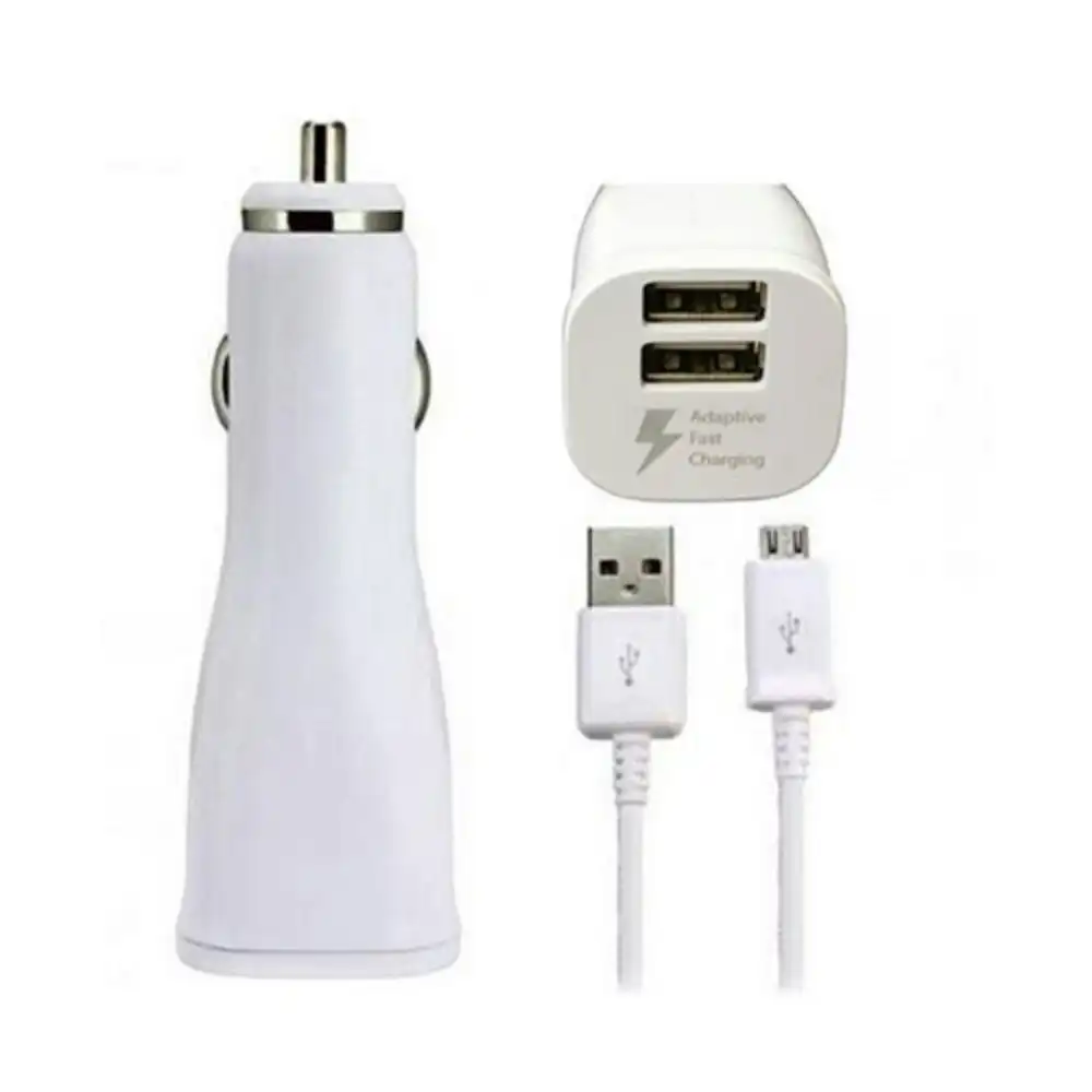 Samsung Fast Charger Car Adapter with Micro USB Cable - White