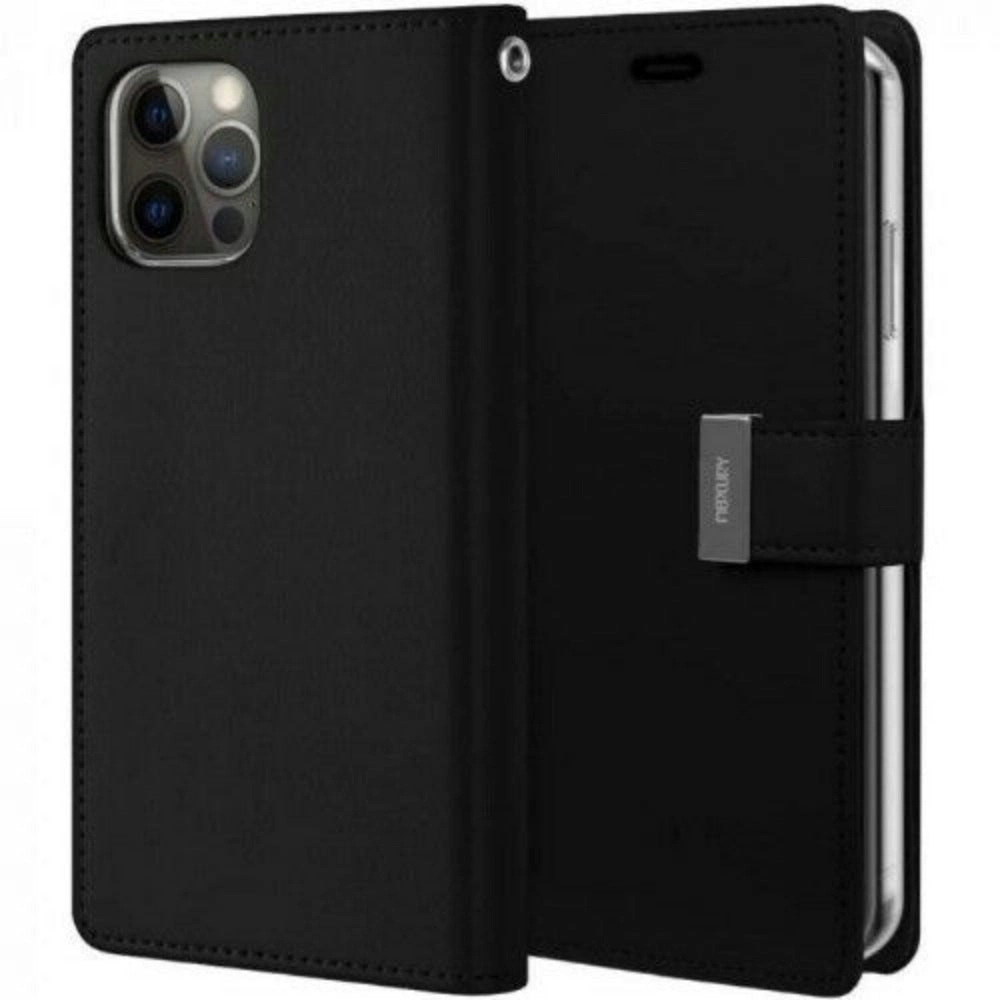 Goospery Rich Diary Book Case for iPhone 13 Pro 6.1" - Black