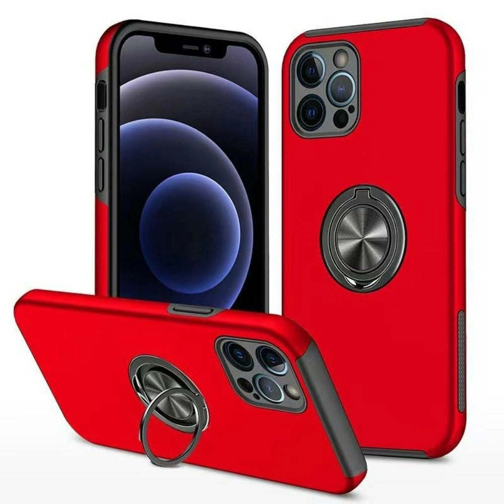 King Link Armor Ring Hard Case for iPhone 13 Pro 6.1" - Red