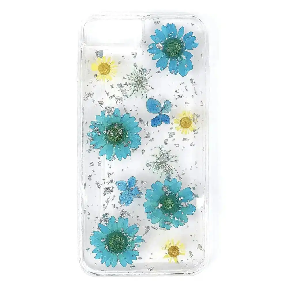 Kinglink Real Flower Crystal Hard Case For iPhone 12 / 12 Pro 6.1" - Blue