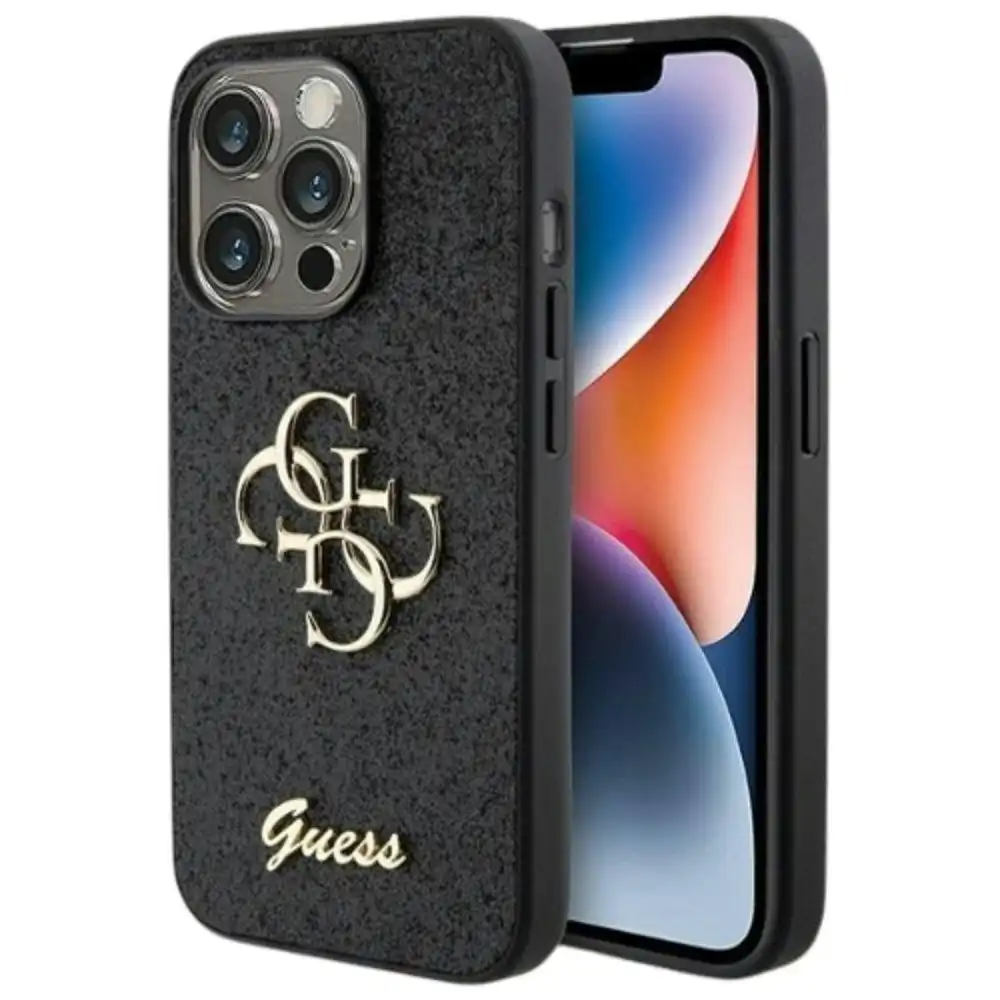 Guess Glitter Case For iPhone 15 Pro 6.1" - Black