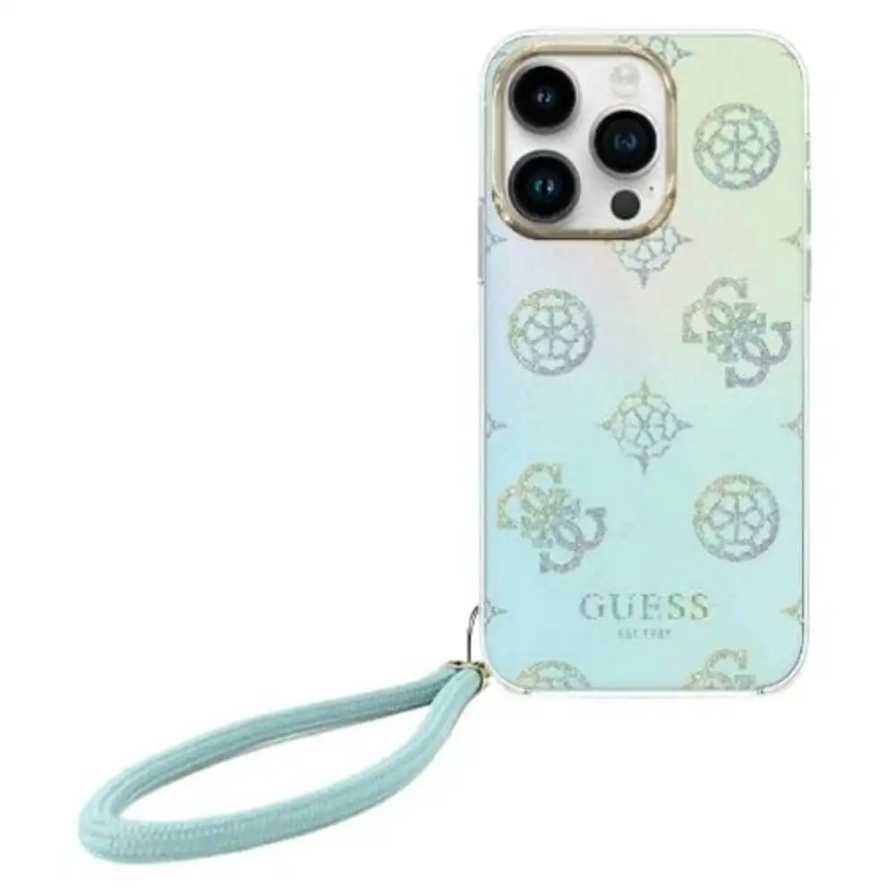 Guess Glitter Peony Case For iPhone 15 Pro 6.1" - Turquoise