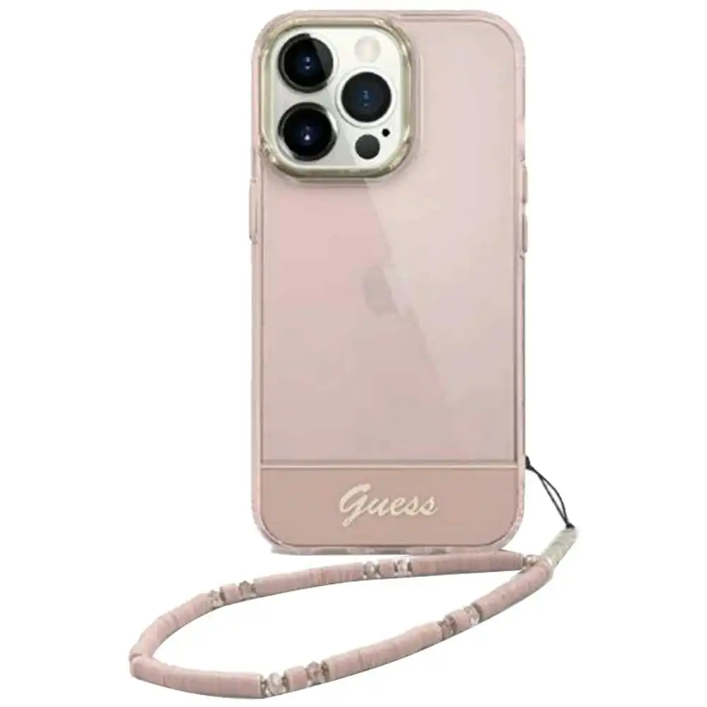 Guess Double Layer Case with Strap For iPhone 14+ Plus 6.7" - Pink