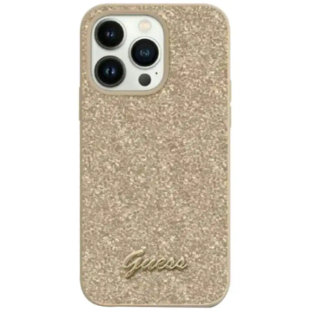 Guess Glitter Flakes Case For iPhone 14+ Plus 6.7" - Gold