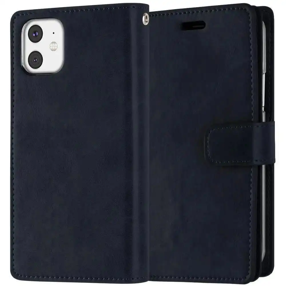 Mansoor Diary Case with Card Slot for iPhone 12 Mini 5.4" - Navy