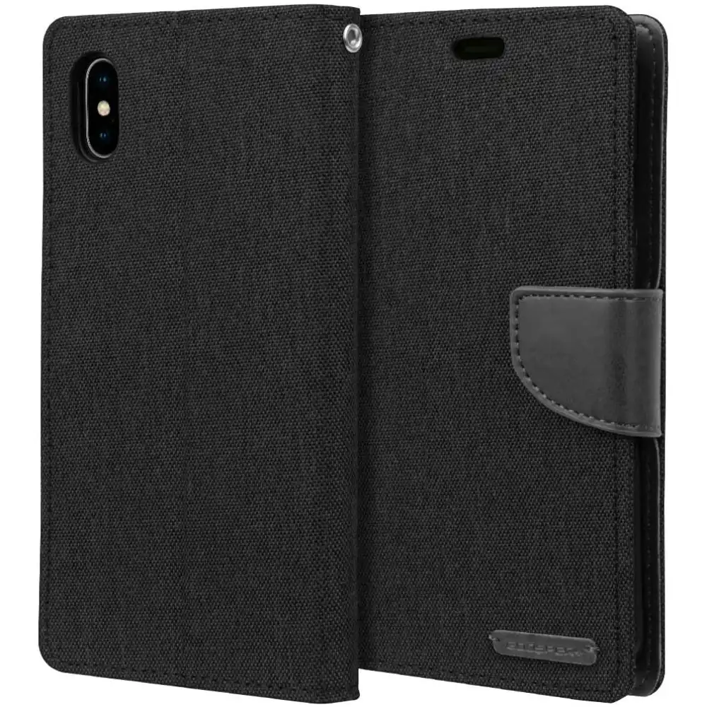 Goospery Canvas Book Case For iPhone XS Max 6.5'' - Black