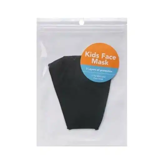 Kids Face Mask Three Layer Black - 1 Piece