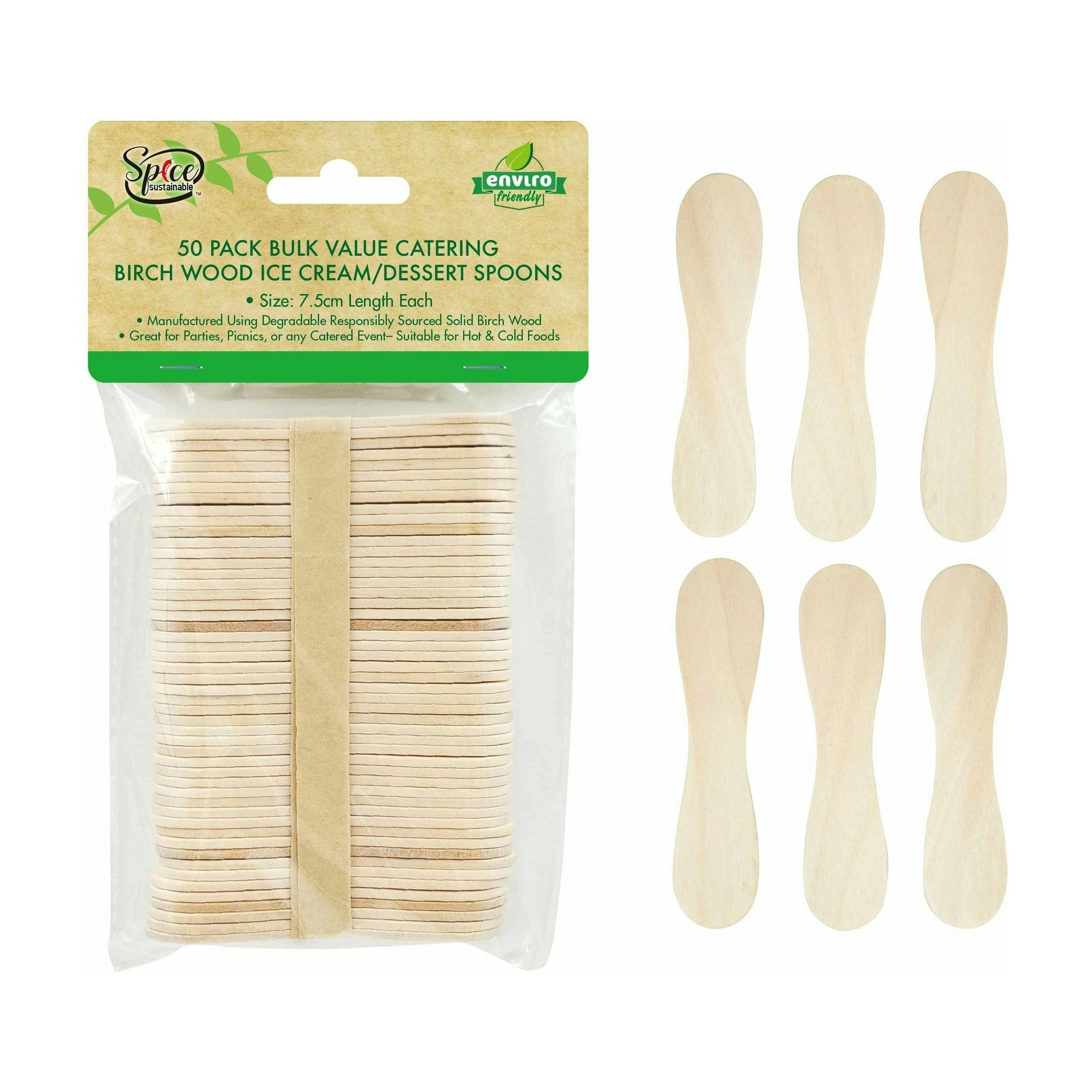 Eco Wooden Ice Cream - Dessert Spoons