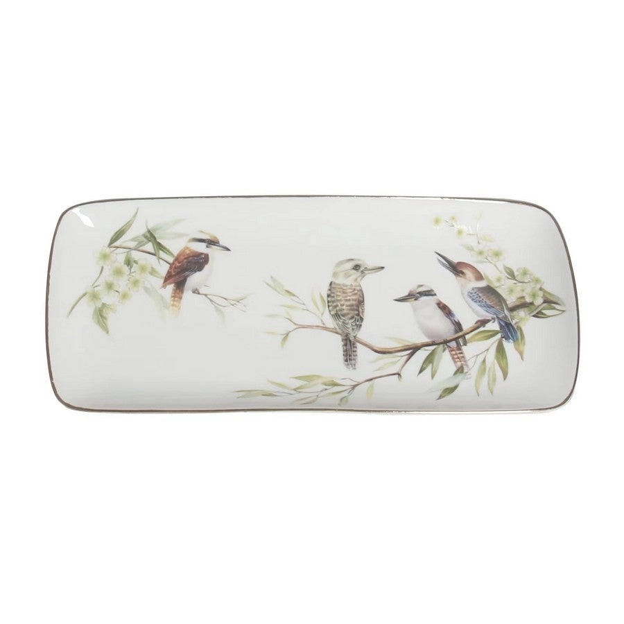 Kookaburra Long Serving Fine Bone China Gold Rim Plate