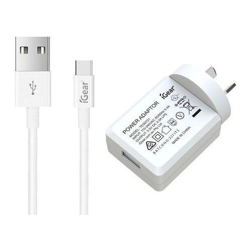 iGear Charger & Charging Cable C to USB - White