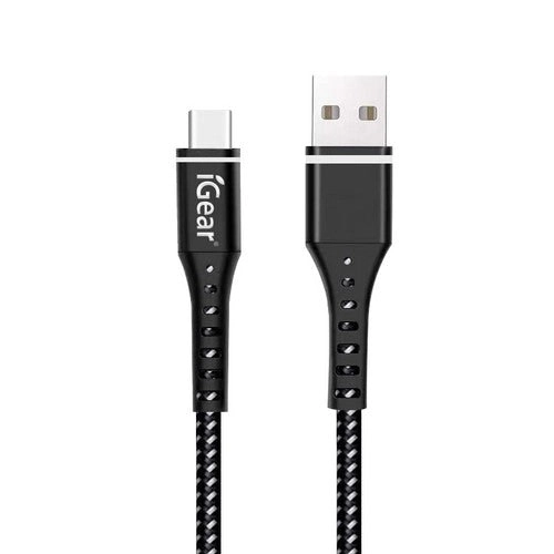 iGear Heavy Duty Braided Cable USB Type C - Black