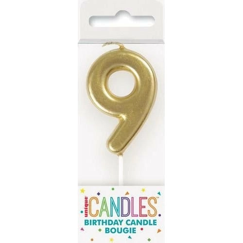 Birthday Candle Mini Pick Number 9 - Gold