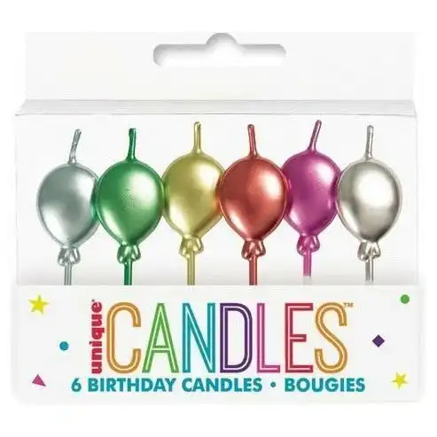 Metallic Balloon Pick Candles