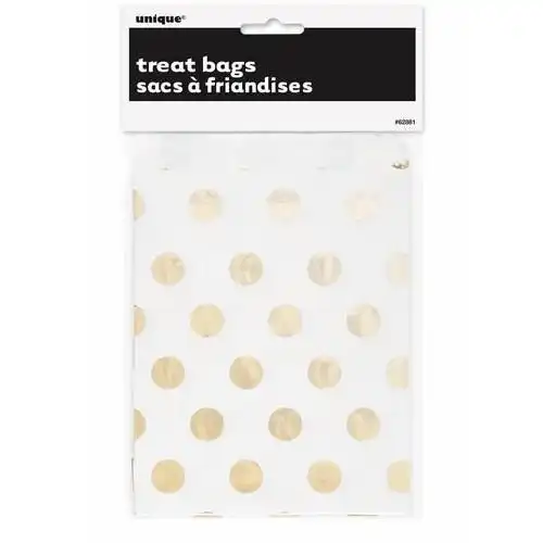 Foil Dots Treat Bags - Gold